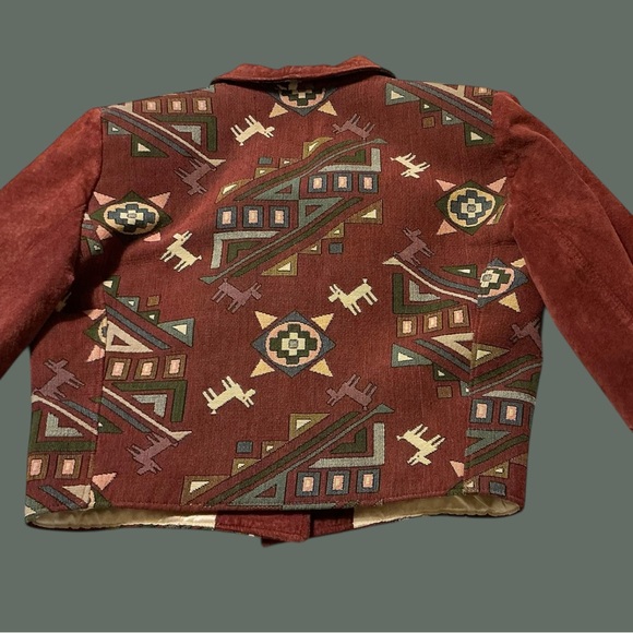 Rust Suede Patterned Women's Jacket - Picture 5 of 6